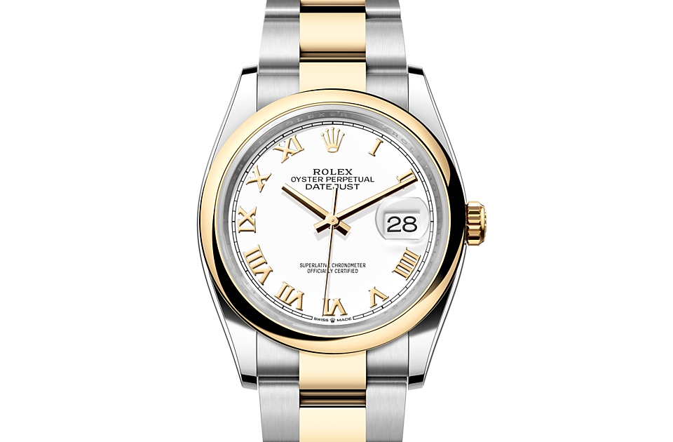 Rolex Datejust | Datejust 36 | Light dial | White dial | Yellow Rolesor | The Oyster bracelet | Women Watch | Rolex Official Retailer - THE TIME PLACE SG