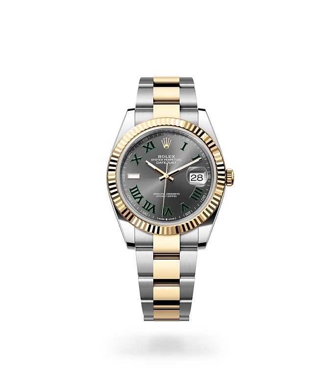 Rolex Datejust | Datejust 41 | Dark dial | Fluted bezel | Slate Dial | Yellow Rolesor | Men Watch | Rolex Official Retailer - THE TIME PLACE SG