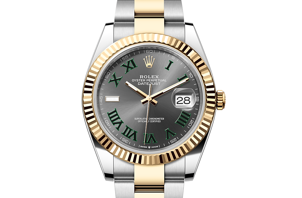 Rolex Datejust | Datejust 41 | Dark dial | Fluted bezel | Slate Dial | Yellow Rolesor | Men Watch | Rolex Official Retailer - THE TIME PLACE SG