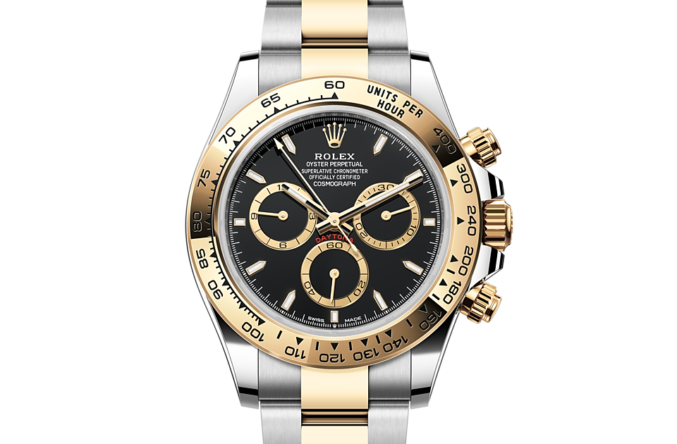 Rolex Cosmograph Daytona | Cosmograph Daytona | Dark dial | The tachymetric scale | Black dial | Yellow Rolesor | Men Watch | Rolex Official Retailer - THE TIME PLACE SG