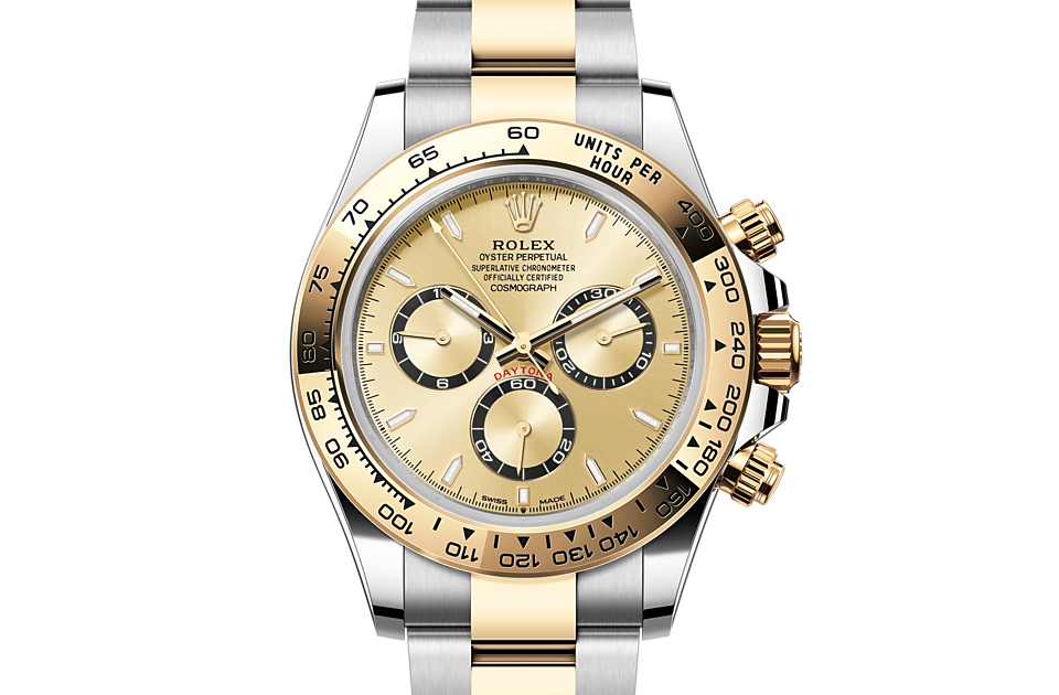 Rolex Cosmograph Daytona | Cosmograph Daytona | Coloured dial | The tachymetric scale | Golden dial | Yellow Rolesor | Men Watch | Rolex Official Retailer - THE TIME PLACE SG