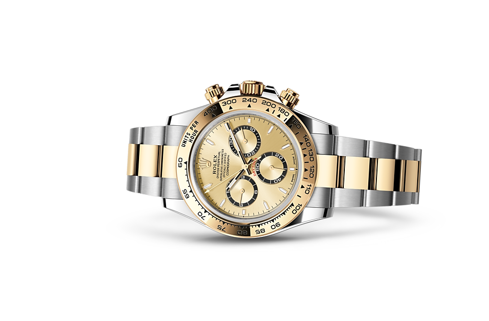 Rolex Cosmograph Daytona | Cosmograph Daytona | Coloured dial | The tachymetric scale | Golden dial | Yellow Rolesor | Men Watch | Rolex Official Retailer - THE TIME PLACE SG