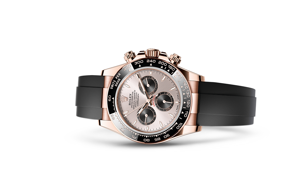 Rolex Cosmograph Daytona | Cosmograph Daytona | Light dial | The Oysterflex Bracelet | 18 ct Everose gold | Sundust and bright black dial | Men Watch | Rolex Official Retailer - THE TIME PLACE SG