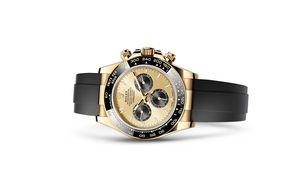 Rolex Cosmograph Daytona | Cosmograph Daytona | Coloured dial | The Oysterflex Bracelet | 18 ct yellow gold | Golden and bright black dial | Men Watch | Rolex Official Retailer - THE TIME PLACE SG