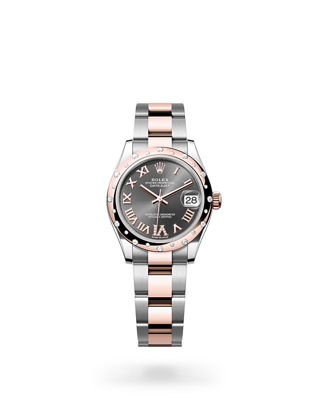 Rolex Datejust | Datejust 31 | Gem-set dial | Slate Dial | Diamond-set bezel | Everose Rolesor | Women Watch | Rolex Official Retailer - THE TIME PLACE SG