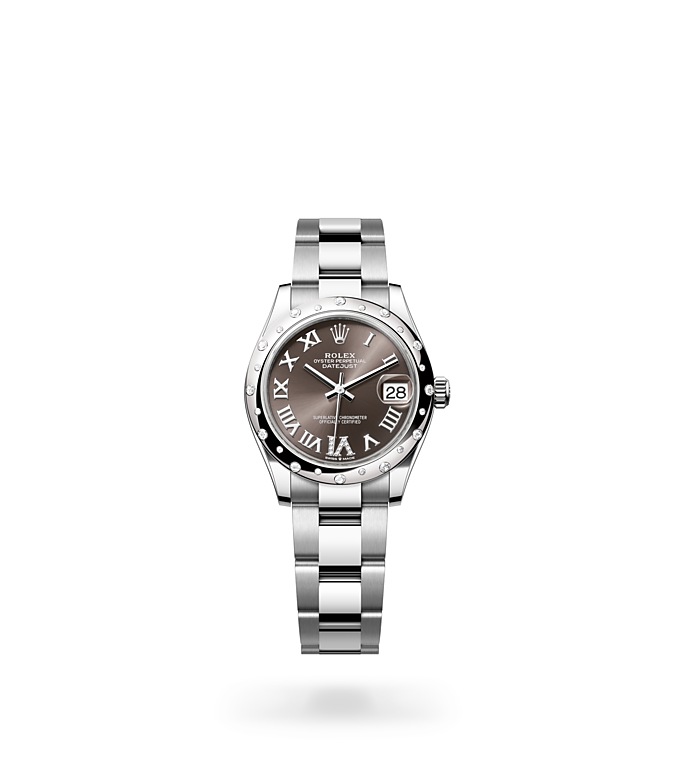Rolex Datejust | Datejust 31 | Gem-set dial | Dark Grey Dial | Diamond-set bezel | White Rolesor | Women Watch | Rolex Official Retailer - THE TIME PLACE SG