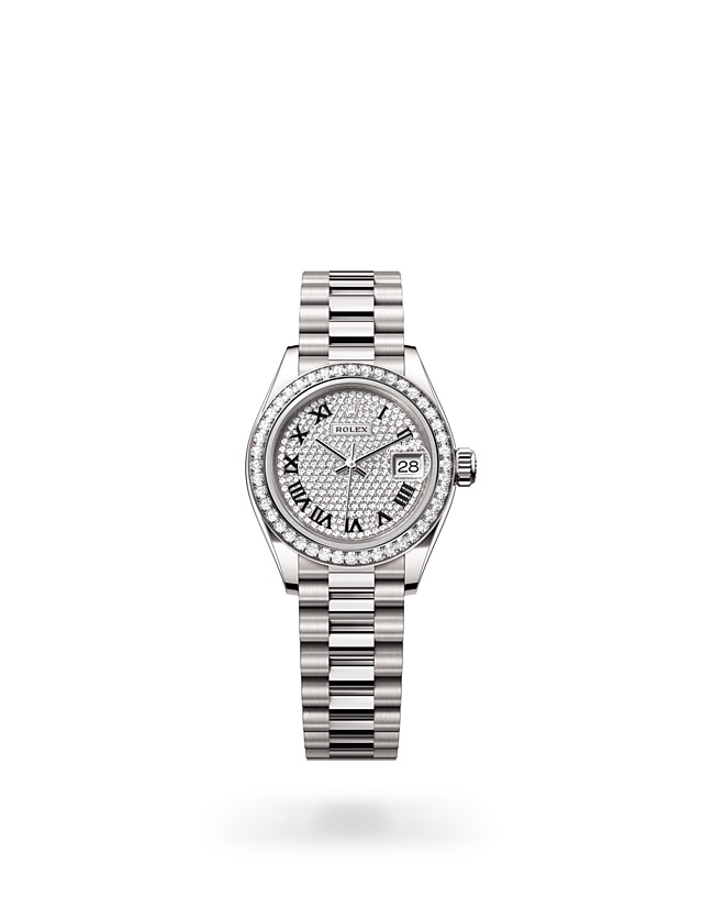 Rolex Lady-Datejust | Lady-Datejust | Diamond paved dial | Diamond-Paved Dial | Diamond-set bezel | 18 ct white gold | Women Watch | Rolex Official Retailer - THE TIME PLACE SG