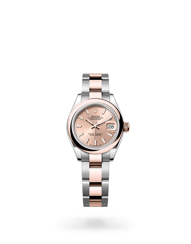 Rolex Lady-Datejust | Lady-Datejust | Coloured dial | Rosé-colour dial | Everose Rolesor | The Oyster bracelet | Women Watch | Rolex Official Retailer - THE TIME PLACE SG