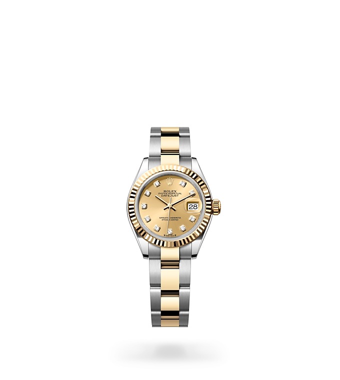 Rolex Lady-Datejust | Lady-Datejust | Gem-set dial | Champagne-colour dial | Fluted bezel | Yellow Rolesor | Women Watch | Rolex Official Retailer - THE TIME PLACE SG