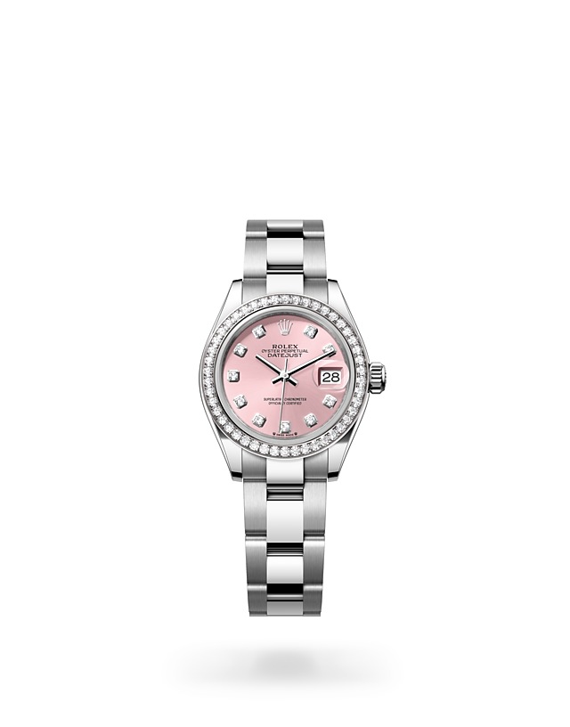 Rolex Lady-Datejust | Lady-Datejust | Gem-set dial | Pink Dial | Diamond-set bezel | White Rolesor | Women Watch | Rolex Official Retailer - THE TIME PLACE SG