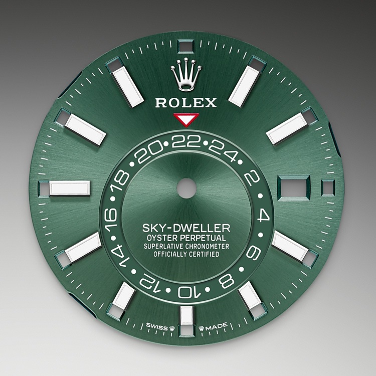 Rolex Sky-Dweller | Sky-Dweller | Coloured dial | Mint green dial | The Fluted Bezel | White Rolesor | Men Watch | Rolex Official Retailer - THE TIME PLACE SG